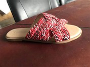 Red Woven Summer Slippers